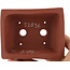 Maceta rectangular para bonsái sin esmaltar de Kakuzan - 110 x 85 x 45 mm