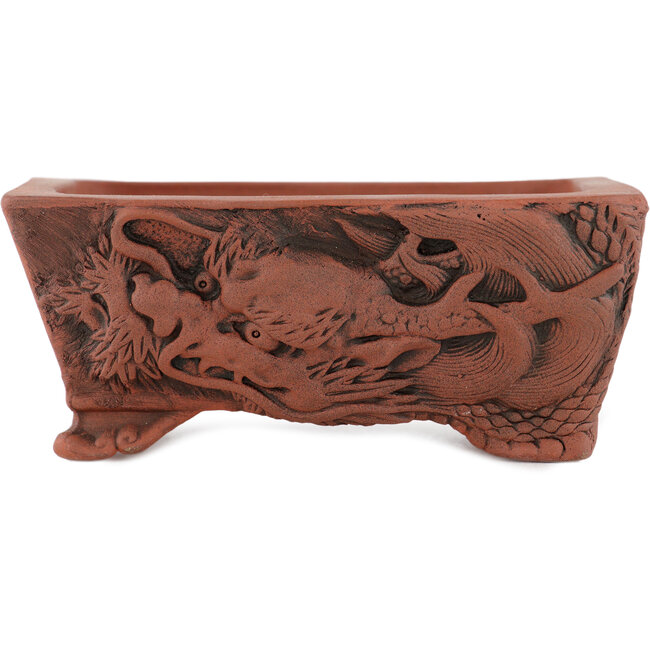 Rectangular unglazed bonsai pot by Kakuzan - 110 x 85 x 45 mm