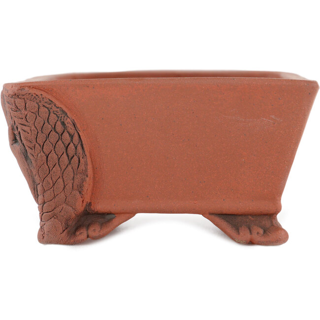 Pot à bonsaï rectangulaire non vernissé par Kakuzan - 110 x 85 x 45 mm