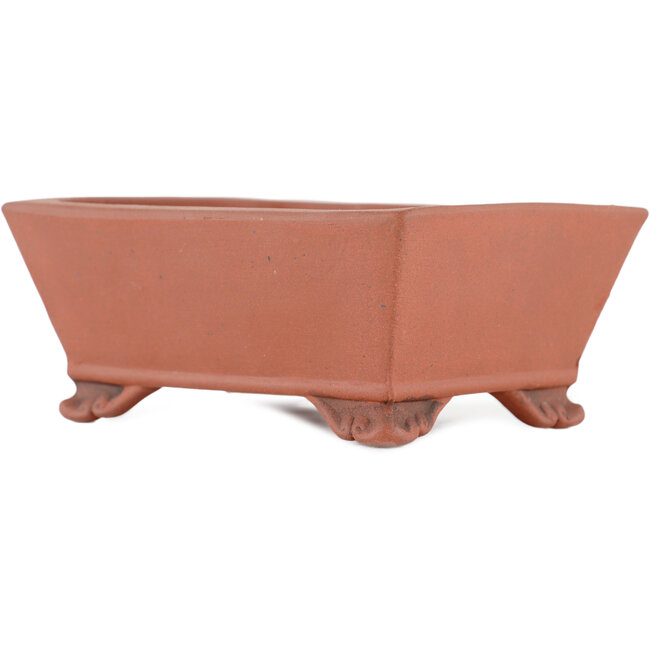 Rechthoekige ongeglazuurde bonsaipot van Kakuzan - 110 x 85 x 45 mm