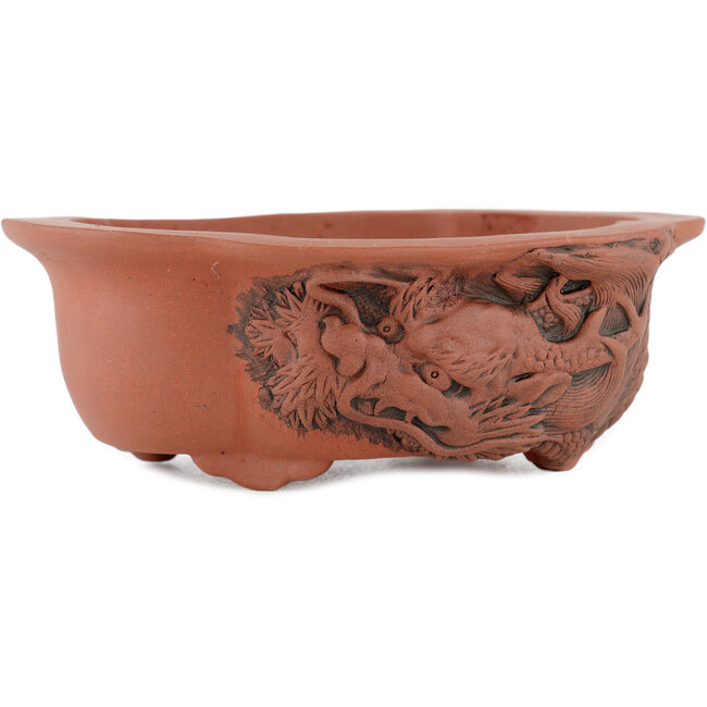 Vaso bonsai ovale non smaltato di Kakuzan - 250 x 120 x 48 mm