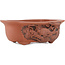 Oval unglazed bonsai pot by Kakuzan - 250 x 120 x 48 mm