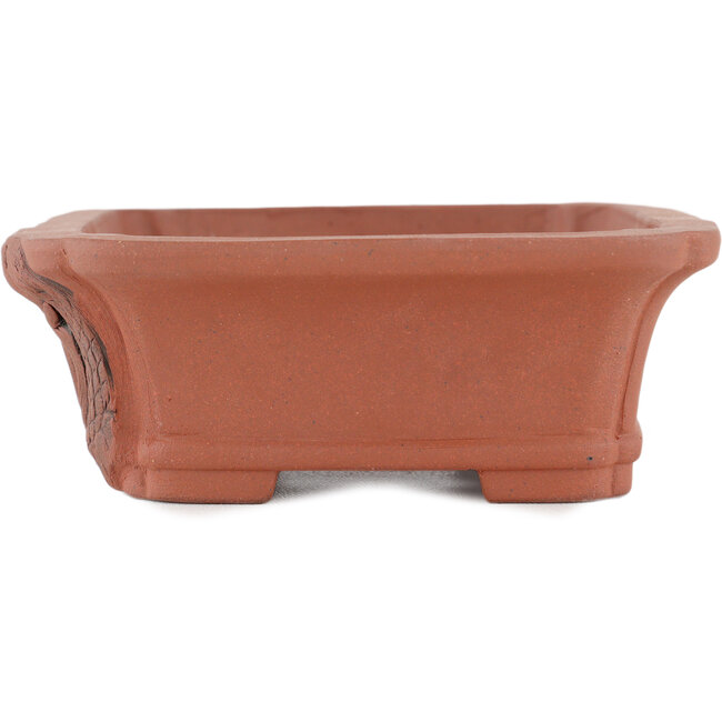 Pot à bonsaï rectangulaire non vernissé par Kakuzan - 150 x 116 x 42 mm