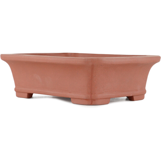 Pot à bonsaï rectangulaire non vernissé par Kakuzan - 150 x 116 x 42 mm