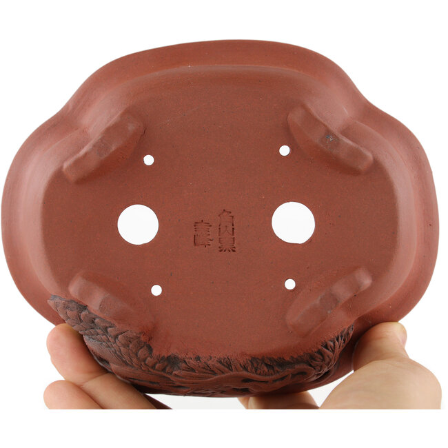 Vaso bonsai ovale non smaltato di Kakuzan - 250 x 120 x 48 mm