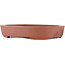 Oval unglazed bonsai pot by Kakuzan - 160 x 125 x 28 mm