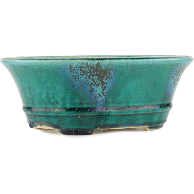 Oval green bonsai pot by Koyou - 250 x 200 x 190 mm