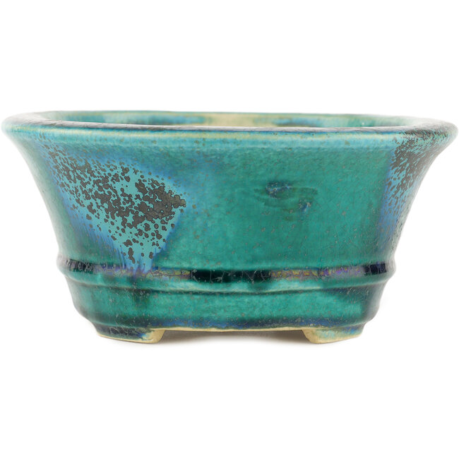 Oval green bonsai pot by Koyou - 250 x 200 x 190 mm