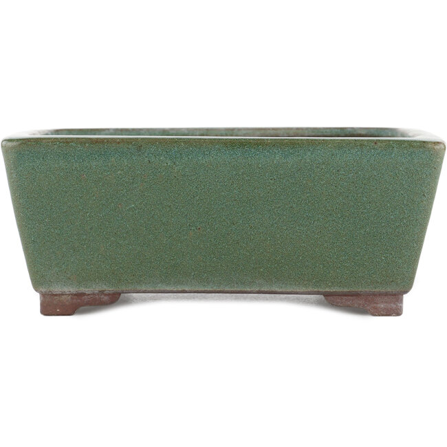 Rectangular green bonsai pot by Yamaaki - 250 x 185 x 95 mm