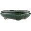 Oval green bonsai pot by Shuhou - 290 x 230 x 80 mm