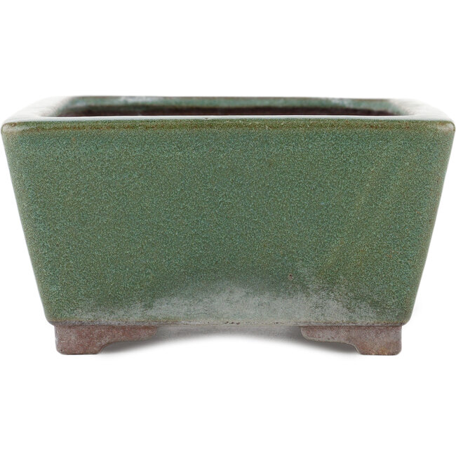 Rectangular green bonsai pot by Yamaaki - 250 x 185 x 95 mm