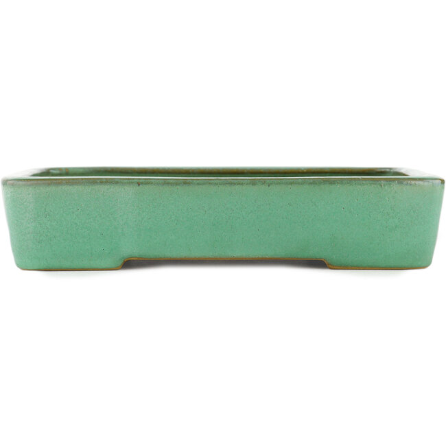 Rectangular green bonsai pot by Yamafusa - 285 x 220 x 55 mm