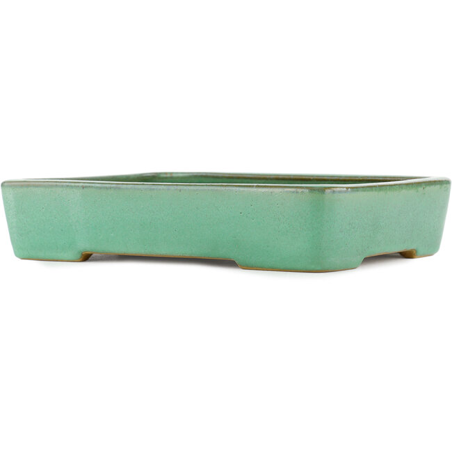 Maceta rectangular para bonsái verde de Yamafusa - 285 x 220 x 55 mm