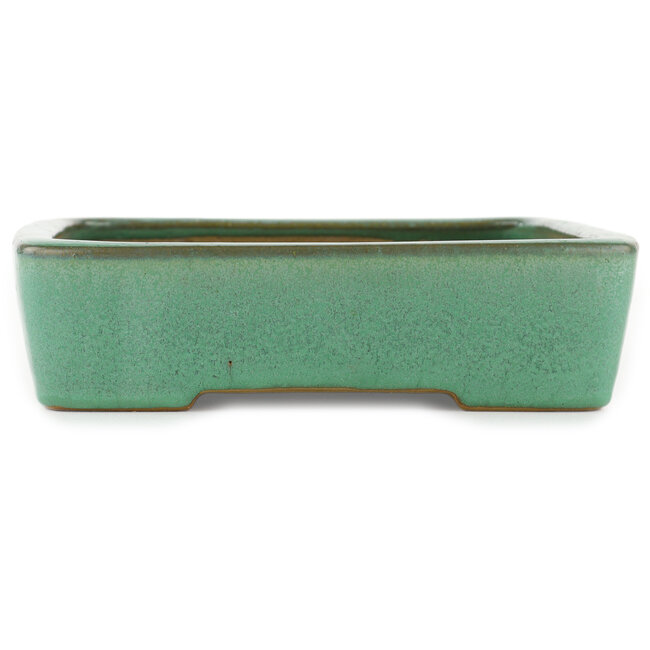 Pot à bonsaï vert rectangulaire par Yamafusa - 285 x 220 x 55 mm