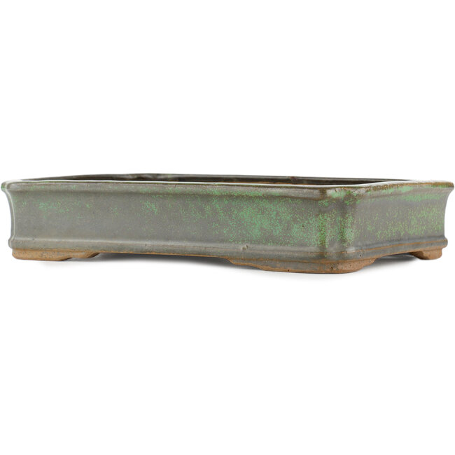 Vaso bonsai rettangolare verde di Shuhou - 315 x 215 x 60 mm