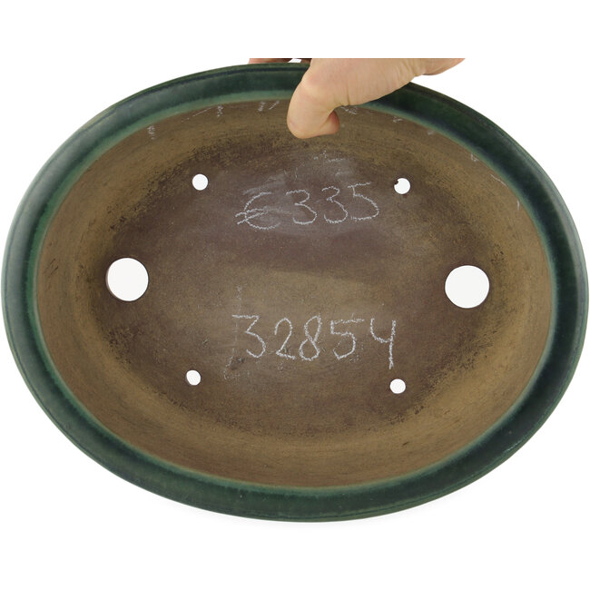 Vaso bonsai ovale verde di Yamaaki - 310 x 245 x 85 mm