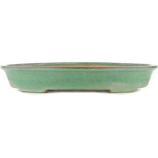  Yamaaki Pot à bonsaï vert ovale de 340 mm par Yamaaki, Tokoname, Japon