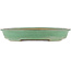 Oval green bonsai pot by Yamaaki - 340 x 265 x 50 mm