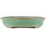 Oval green bonsai pot by Yamaaki - 340 x 265 x 50 mm