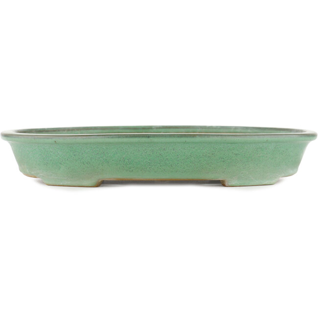 Oval green bonsai pot by Yamaaki - 340 x 265 x 50 mm