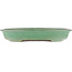 Maceta ovalada para bonsái verde de Yamaaki - 340 x 265 x 50 mm