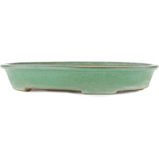 Oval green bonsai pot by Yamaaki - 340 x 265 x 50 mm
