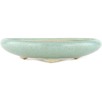 Tokoname 260 mm round green bonsai pot by Tokoname, Tokoname