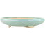 Round green bonsai pot by Tokoname - 260 x 260 x 50 mm