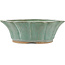 Round green bonsai pot by Tokoname - 320 x 320 x 105 mm