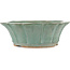 Round green bonsai pot by Tokoname - 320 x 320 x 105 mm