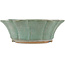 Round green bonsai pot by Tokoname - 320 x 320 x 105 mm