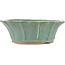 Round green bonsai pot by Tokoname - 320 x 320 x 105 mm