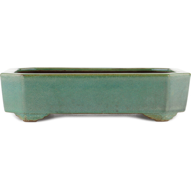 Rectangular green bonsai pot by Yamaaki - 315 x 240 x 75 mm