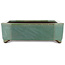 Rectangular green bonsai pot by Yamaaki - 315 x 240 x 75 mm