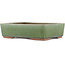 Rectangular green bonsai pot by Eime Yozan - 300 x 230 x 75 mm