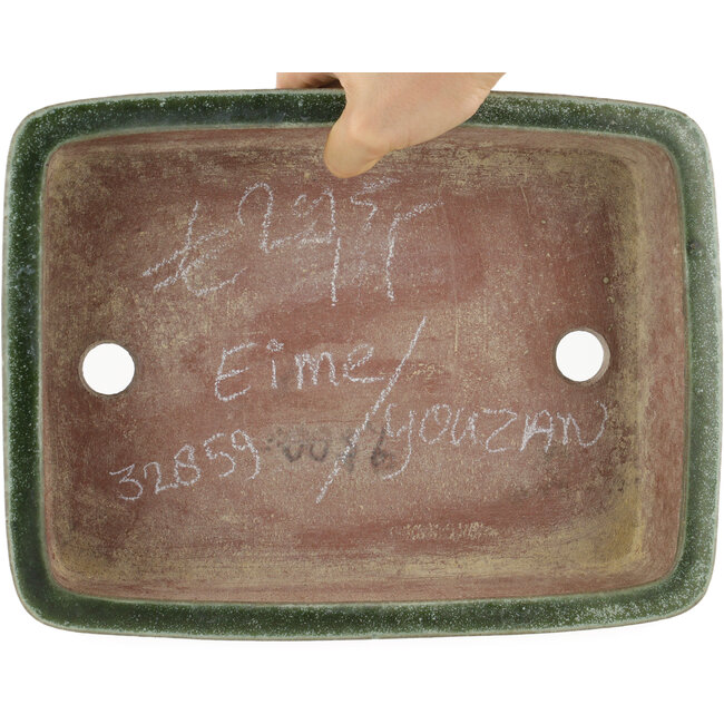 Vaso bonsai rettangolare verde di Eime Yozan - 300 x 230 x 75 mm