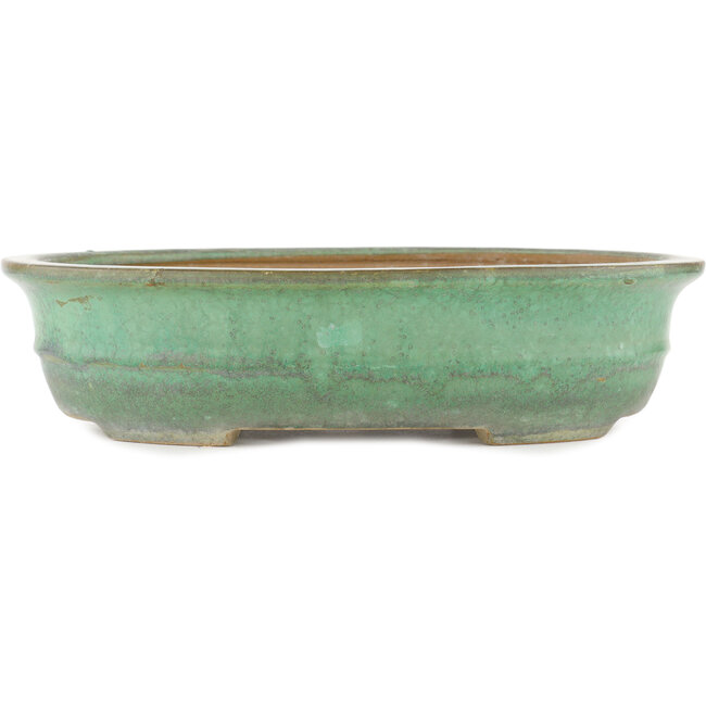 Oval green bonsai pot by Yamafusa - 345 x 270 x 80 mm