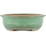 Oval green bonsai pot by Yamafusa - 345 x 270 x 80 mm