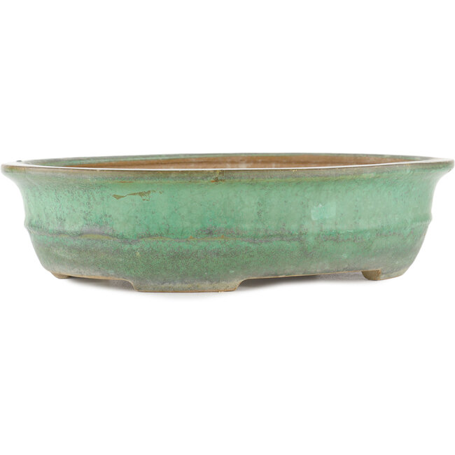 Ovale groene bonsaipot van Yamafusa - 345 x 270 x 80 mm