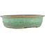 Oval green bonsai pot by Yamafusa - 345 x 270 x 80 mm