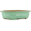 Oval green bonsai pot by Yamafusa - 345 x 275 x 80 mm