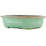 Oval green bonsai pot by Yamafusa - 345 x 275 x 80 mm