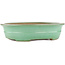 Oval green bonsai pot by Yamafusa - 345 x 275 x 80 mm