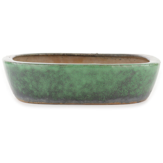 Pot à bonsaï ovale vert par Shuhou - 350 x 265 x 60 mm