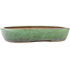 Oval green bonsai pot by Shuhou - 350 x 265 x 60 mm