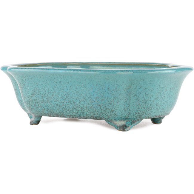 Oval green bonsai pot by Reiho - 340 x 280 x 100 mm