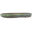 Oval green bonsai pot by Shuhou - 395 x 265 x 40 mm