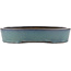 Oval blue bonsai pot by Yamaaki - 360 x 285 x 70 mm