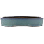 Ovaler blauer Bonsai-Topf von Yamaaki - 360 x 285 x 70 mm