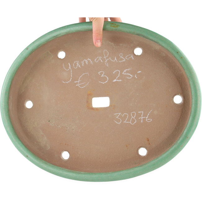 Vaso bonsai ovale verde di Yamaaki - 405 x 315 x 55 mm